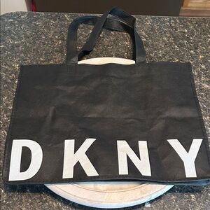DKNY Black Tote with White Logo Letters
